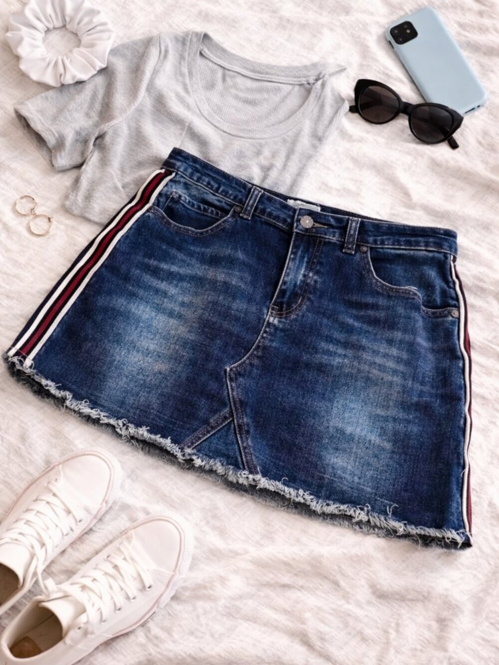 GoGo Jeans Denim Mini Skirt Juniors 11 Y2K Stretch 5 Pocket Cute